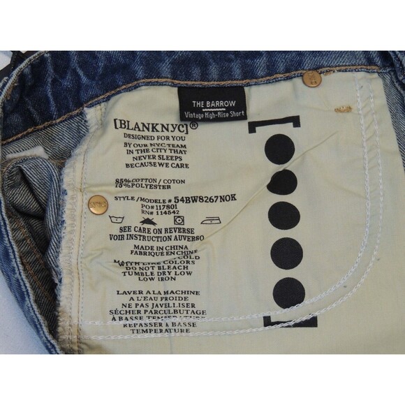 Blank NYC The Barrow Vintage High Rise Button Fly Shorts Sz. 28 NWT - Picture 5 of 8